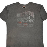 Harbor Town Harley Davidson Graphic T-Shirt - 2XL Gray Cotton Blend