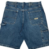 Wrangler Double Knee Denim Shorts - 36W 10L Blue Denim