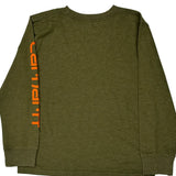 Age 8-10 Carhartt Long Sleeve T-Shirt - Small Green Cotton