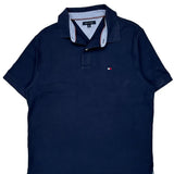Tommy Hilfiger Polo Shirt - Large Navy Cotton
