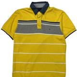 Tommy Hilfiger Striped Polo Shirt - Small Blue Cotton