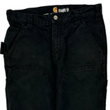 Carhartt Double Knee Carpenter Trousers - 32W 30L Black Cotton