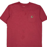 Carhartt T-Shirt - Large Red Cotton