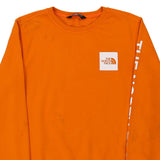 The North Face Spellout Sweatshirt - XS Orange Cotton Blend
