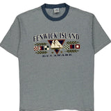 Fenwick Island Delaware Cal Cru Single Stitch T-Shirt - Large Blue Cotton