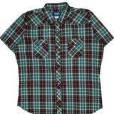 Tall Wrangler Checked Short Sleeve Shirt - 2XL Multicoloured Polyester Blend