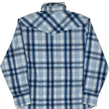 Wrangler Checked Shirt - Large Blue Cotton Blend