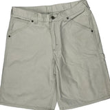 Lee Double Knee Carpenter Shorts - 32W 10L Beige Cotton