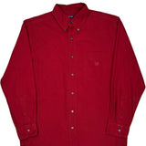 Chaps Ralph Lauren Shirt - Medium Red Cotton Blend