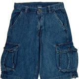 Wrangler Cargo Denim Shorts - 30W 12L Blue Cotton