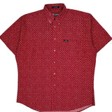 Chaps Ralph Lauren Short Sleeve Shirt - Large Red Cotton