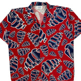 Alpha Clothing Company Hawaiian Shirt - XL Red Cotton