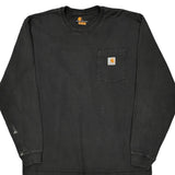 Carhartt Long Sleeve T-Shirt - Large Black Cotton