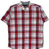 Tommy Hilfiger Checked Short Sleeve Shirt - Large Blue Cotton
