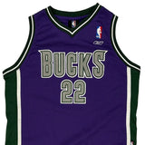 Age 12-13 Milwaukee Bucks Reebok Nba Jersey - Large Purple Polyester