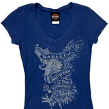 Harley Davidson T-Shirt - Small Blue Cotton