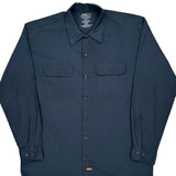 Dickies Shirt - Large Navy Polyester Blend