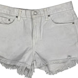 Levis Denim Shorts - 31W UK 12 White Cotton