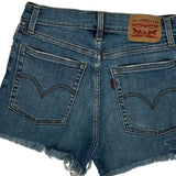 Levis Denim Shorts - 26W UK 6 Blue Denim