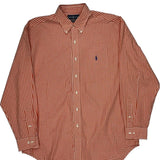 Ralph Lauren Checked Shirt - Large Orange Cotton