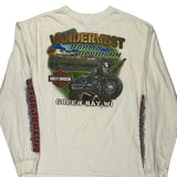 Harley Davidson Graphic Long Sleeve T-Shirt - XL White Cotton