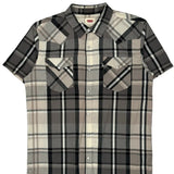 Levis Checked Short Sleeve Shirt - Large Gray Cotton