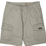 Relaxed Fit Wrangler Cargo Shorts - 32W 10L Beige Cotton