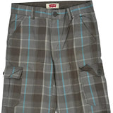 Levis Checked Cargo Shorts - 30W 12L Grey Cotton Blend