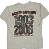 105Th Anniversary Harley Davidson Graphic T-Shirt - Large Gray Cotton