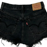 Levis Denim Shorts - 26W UK 6 Black Cotton