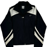 Nike Striped Track Jacket - Medium Black Polyester