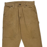 Wrangler Double Knee Carpenter Trousers - 33W 32L Brown Cotton