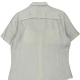 Armani Exchange Short Sleeve Shirt - Large White Linen