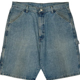 Wrangler Double Knee Denim Shorts - 34W 10L Light Wash Denim