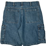 Wrangler Cargo Shorts - 34W 9L Blue Cotton Blend