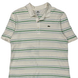 Lacoste Striped Polo Shirt - XL Green Cotton