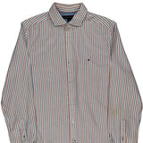 Tommy Hilfiger Striped Shirt - Small Blue Cotton