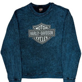 Motorcycles Harley Davidson Graphic Sweatshirt - 2XL Blue Cotton