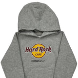 Age 6 Honolulu Hard Rock Cafe Hoodie - Small Grey Cotton