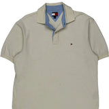 Tommy Hilfiger Polo Shirt - Medium Cream Cotton
