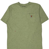 Carhartt T-Shirt - Large Green Cotton