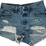Levis Denim Shorts - 28W UK 8 Light Wash Cotton