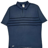 Nike Striped Polo Shirt - Medium Blue Polyester