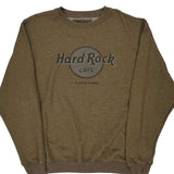 Hard Rock Cafe Graphic Sweatshirt - XL Brown Cotton