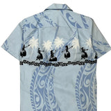 Pacific Legend Apparel Graphic Hawaiian Shirt - Small Blue Cotton