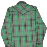 20X Fr Wrangler Checked Shirt - Medium Green Cotton Blend