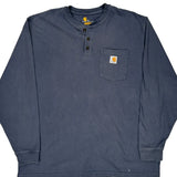 Carhartt Long Sleeve T-Shirt - XL Blue Cotton