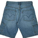 Levis Double Knee Carpenter Shorts - 32W 10L Blue Denim