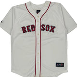 Red Sox Majestic Graphic Football Jersey - Large White Polyester