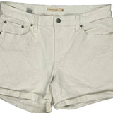 Levis Denim Shorts - 32W UK 12 White Cotton
